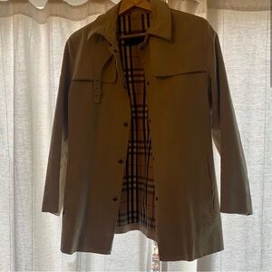 Burberry tan coat classic plaid inside